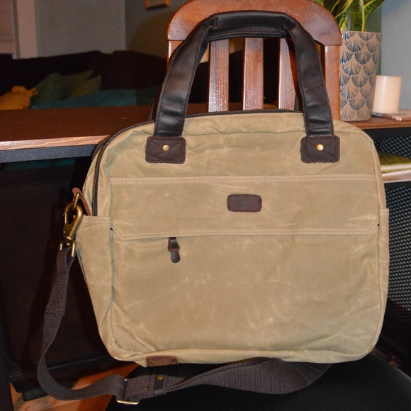 lands end waxed canvas briefcase